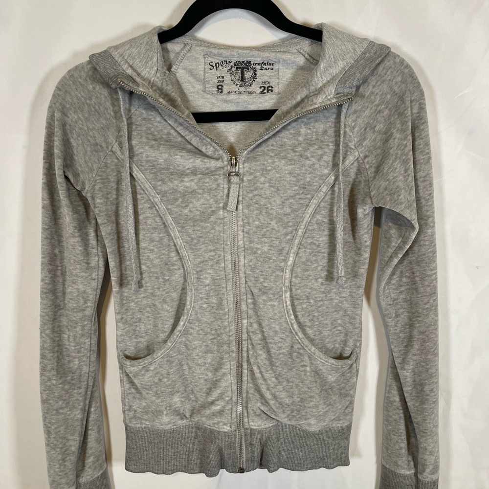 VELOUR STYLE ZIP SWEATER